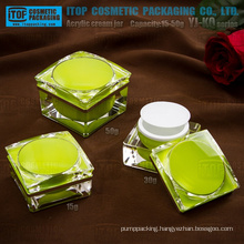 YJ-KQ Series beautiful blooming flower 15g 30g 50g square acrylic cream jars